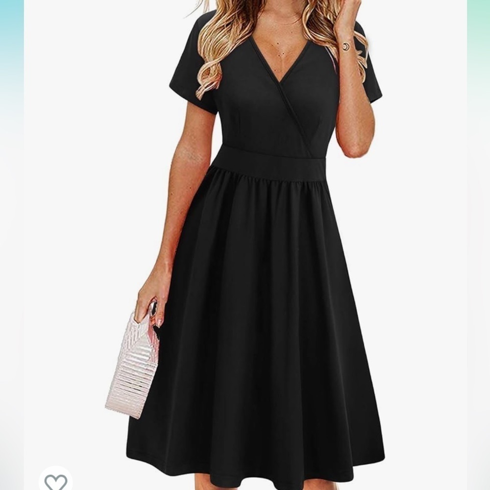 Women's Short Sleeve V Neck Wrap Dress